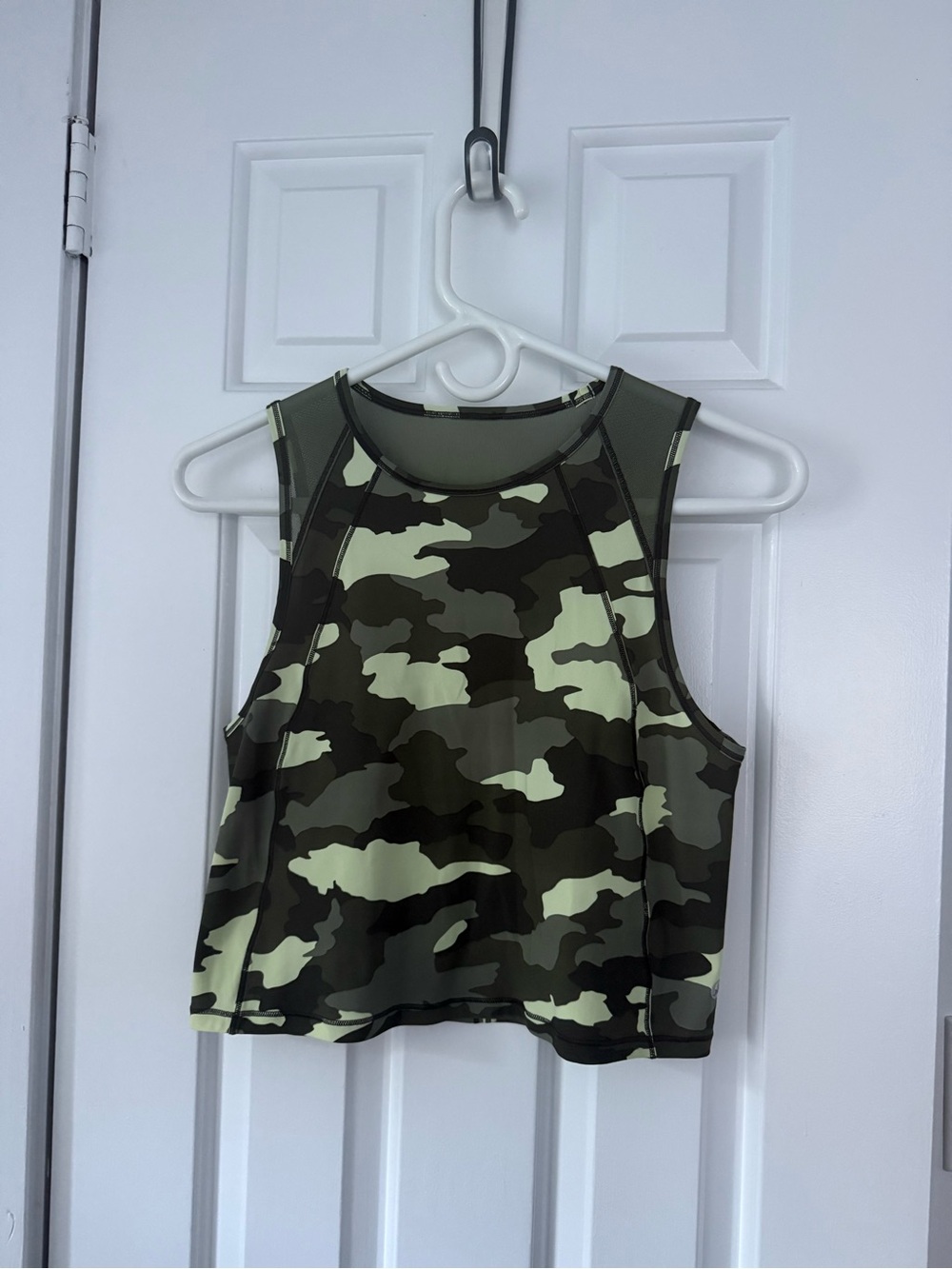 lululemon athletica Camouflage Sleeveless Crop Top - Olive & Dark Green